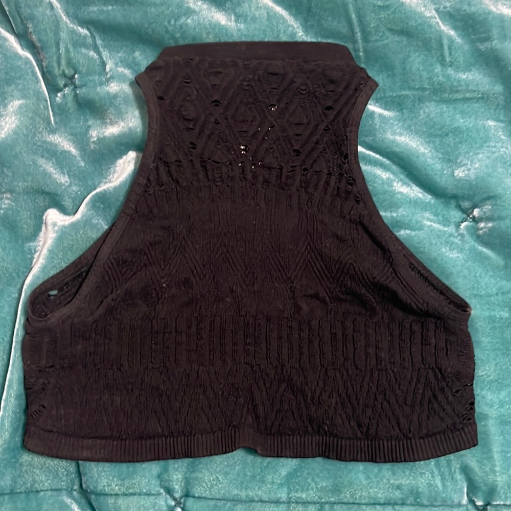 Free People high neck black mesh bralette!